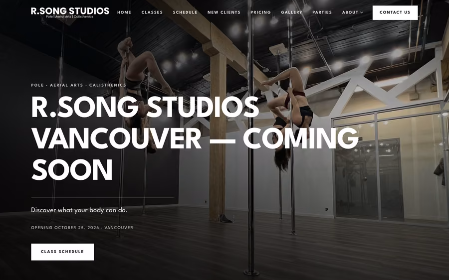 A separate site for the new Vancouver studio, with its own look and a built-in editor for the owner