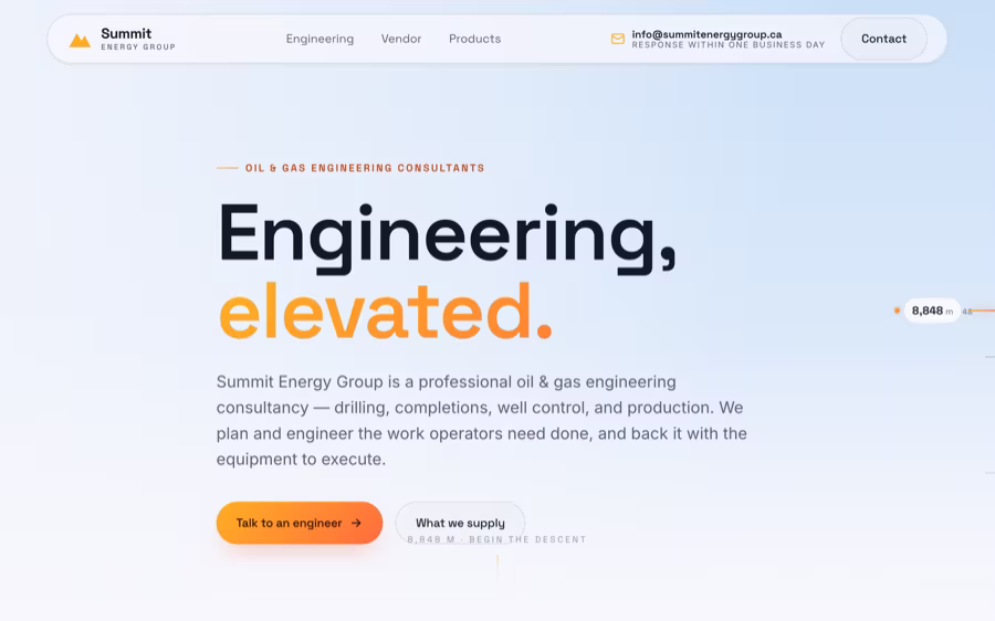 A credible public face for an oil and gas engineering consultancy